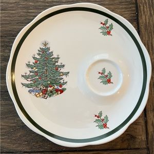 6ea Vintage Cuthbertson appetizer or dessert plates, Christmas Tree design